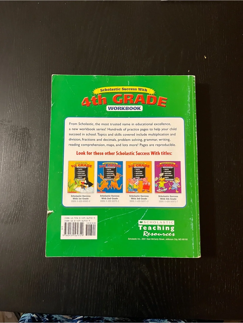 Scholastic Success With 4th Grade Workbook Math Reading